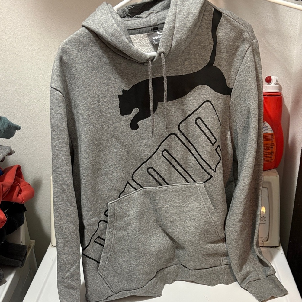 Puma Heather Gray Hoodie with Black Graphic